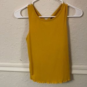 Crossover back tank top yellow